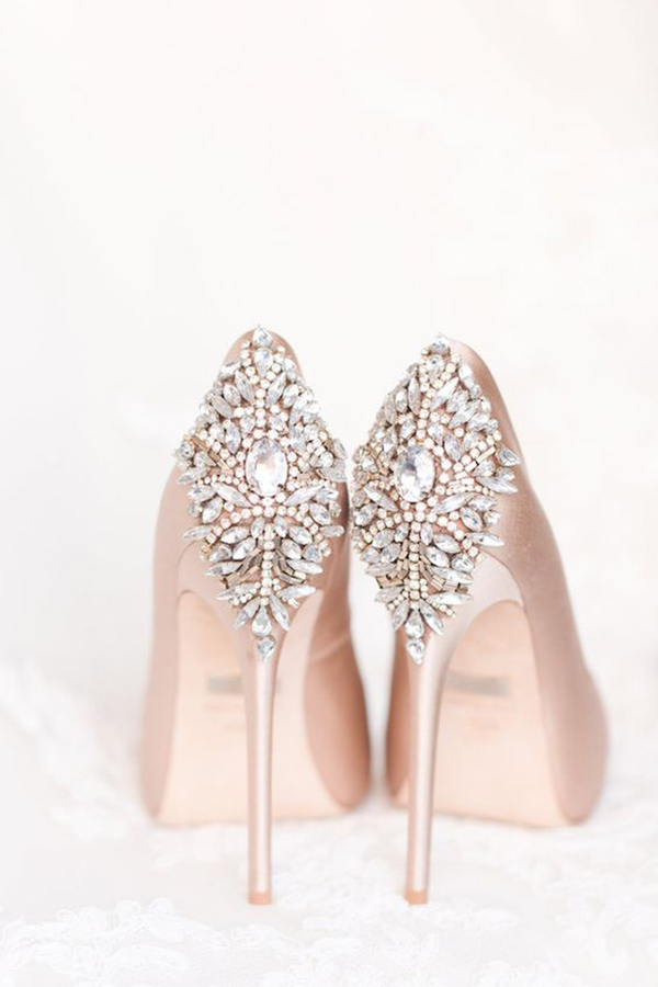 scarpe sposa gioiello colore rosa cipria